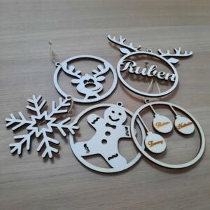 Lasercut Houten kerstbal