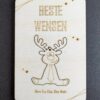 Houten Kerstkaart Rudolf